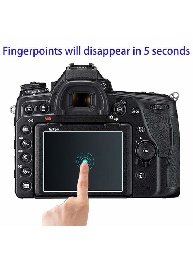 HUIPUXIANG Screen Protector for Nikon D3500 D3400 D3300 D3200 D3100 Camera(for accessories) with Hot Shoe Cover,0.3mm High Definition 9H Hardness Optical LCD Premium Glass Protective Cover [3+1 Pack]  - Image 4