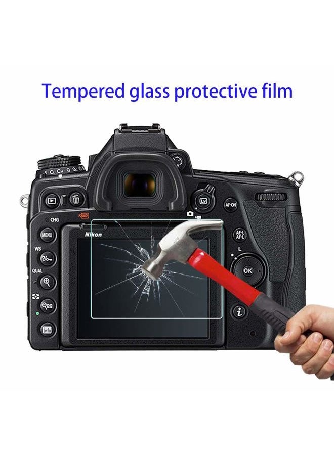 HUIPUXIANG Screen Protector for Nikon D3500 D3400 D3300 D3200 D3100 Camera(for accessories) with Hot Shoe Cover,0.3mm High Definition 9H Hardness Optical LCD Premium Glass Protective Cover [3+1 Pack]  - Image 3