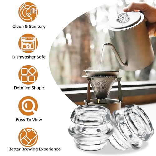 Pulems Coffee Percolator Glass Top Replacement for Coletti, Coleman, Gsi, Eurolux, Stansport, Texsport Percolators, Percolator Coffee Filters Replacemnt Transparent Glass Top, Coffee Filter Knob, 2 Pcs - Image 5
