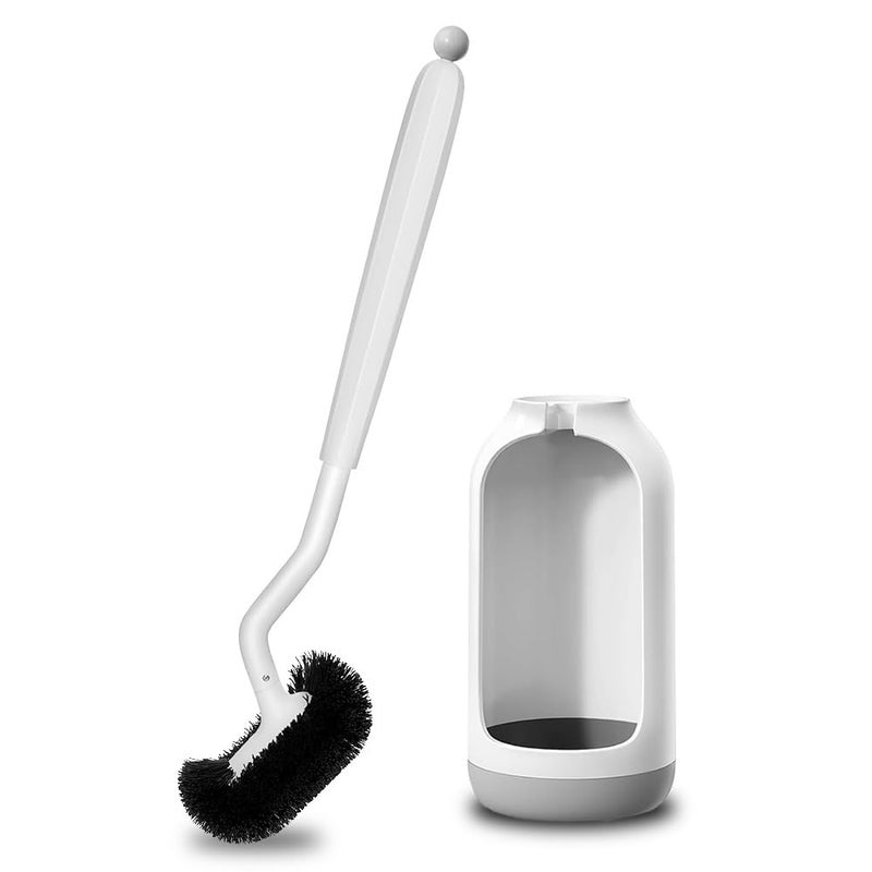 Karomouj Modern Toilet Bowl Brush Holder Set with Deep Cleaning Silicone Bristles, Quick Drying, No-Slip Base Cleaning Brush for Western and Indian Toilet (Pack of 1) - Image 1