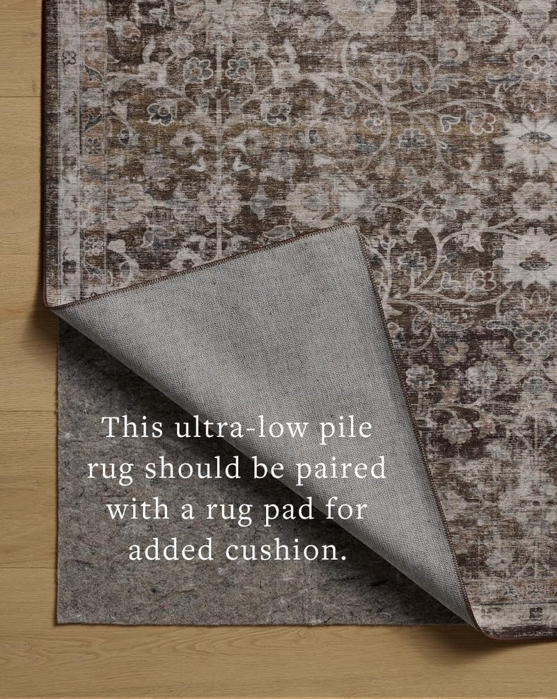 Loloi مجموعة لولو آميبر لويس جوزي JOS-02 الأرضي/الطبيعي 2'-6" x 7'-6"، ارتفاع كومة .13"، تصميم منخفض، قابل للغسل في الآلة، سجادة عداء - Image 2