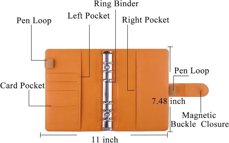 Antner Budget Binder with Zipper Envelopes, Money Organizer for Cash, Cash Envelopes for Budgeting, Budget Planner Savings Binder with Cash Envelopes & Colorful Stickers for Money Saving, Dark Yellow - Image 4