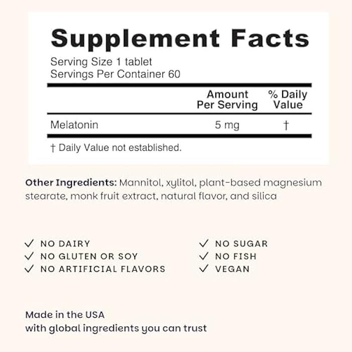 EZ Melts Melatonin - Sleep Support Supplement - No Artificial Flavors - Non-GMO & Sugar-Free - Cool Mint - 60 Dissolvable Tablets (60 Servings) - Image 3