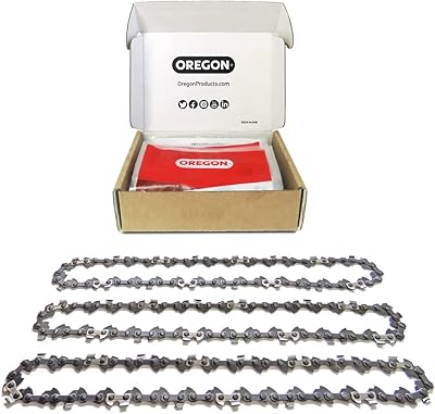Oregon Oregon Chainsaw Chains, 3-Pack 3/8" Low Profile Pitch, .050" (1.3 mm) Gauge VXL Semi Chisel Replacement Chainsaw Chain  - Image 1