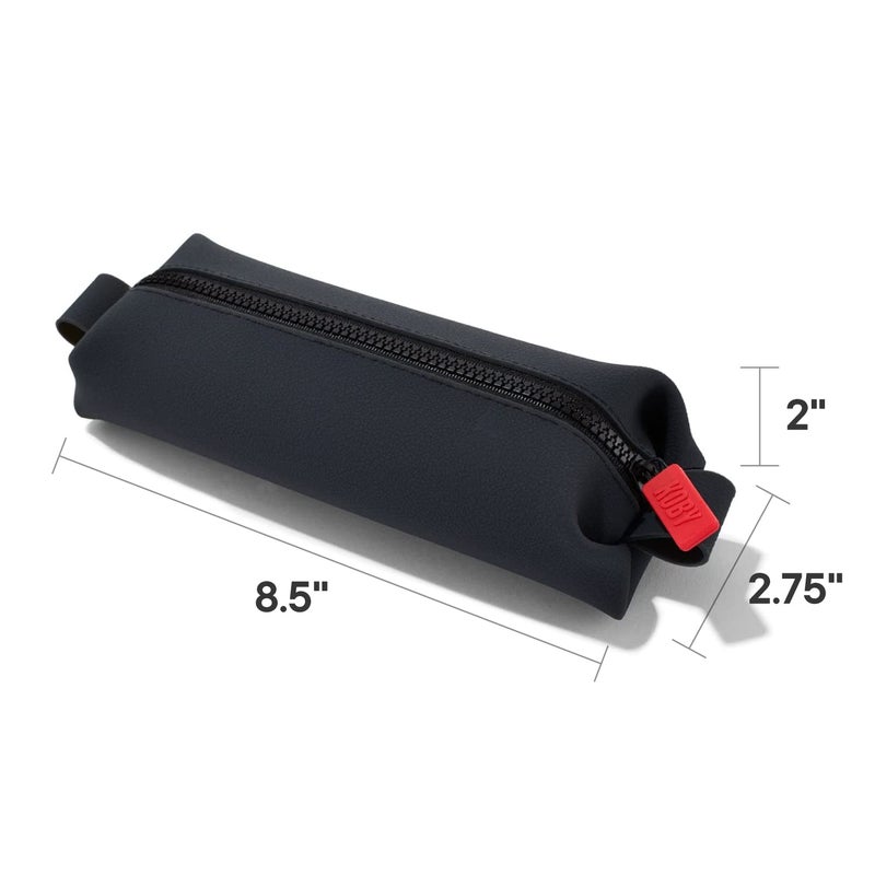 TOOLETRIES توولترز - حقيبة كوفي ميني للرجال - حقيبة مستحضرات التجميل السيليكونية، حقيبة سفر للمستحضرات - سحاب قوي، مقاومة للتسرب، سهلة التنظيف - 8.5" × 2.75" × 2" - رمادي غامق - Image 5