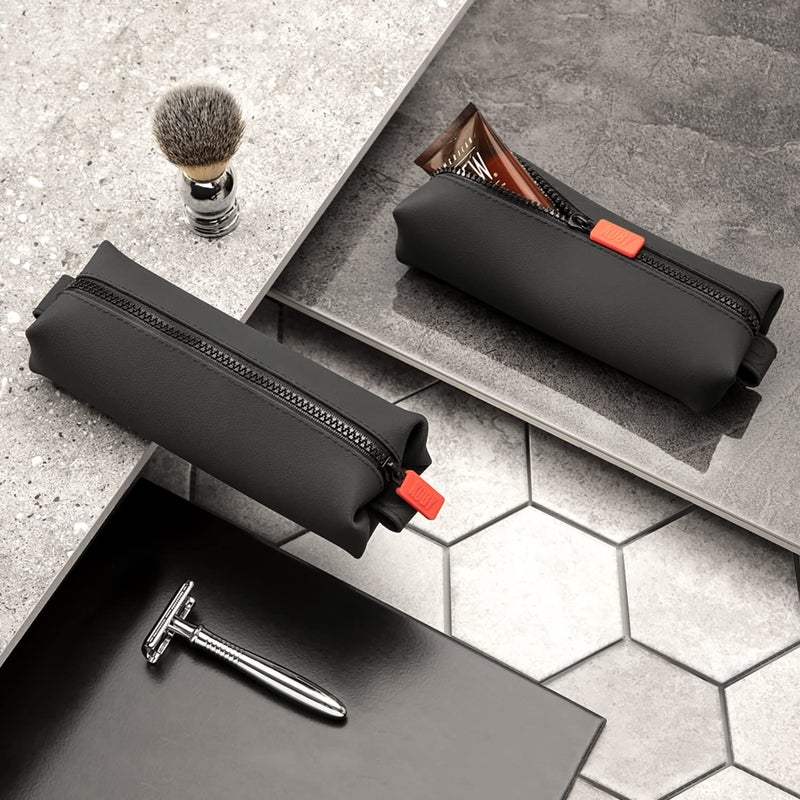 TOOLETRIES توولترز - حقيبة كوفي ميني للرجال - حقيبة مستحضرات التجميل السيليكونية، حقيبة سفر للمستحضرات - سحاب قوي، مقاومة للتسرب، سهلة التنظيف - 8.5" × 2.75" × 2" - رمادي غامق - Image 3