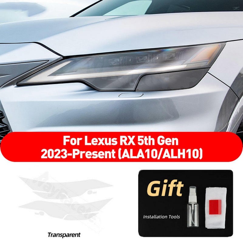 Generic LAVIYE 2 Pcs Car Headlight Anti scratch protection Film Transparent TPU Sticker，For Lexus RX 2023 2024 RX350 450 ALA10 ALH10 Accessories  - Image 2