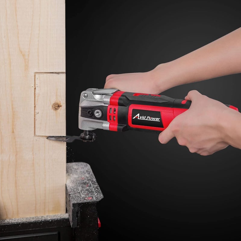 AVID POWER Oscillating Tool, 3.5-Amp Oscillating Multi Tool with 4.5° Oscillation Angle, 6 Variable Speeds and 13pcs Saw Accessories, Auxiliary Handle and Carrying Bag - Image 5