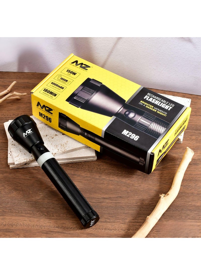 Mz MZ M296 Rechargeable LED Torch 4000mAh Battery Super Bright 150W Flashlight  - Image 5