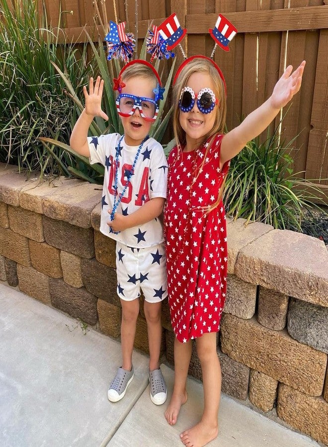 BBPOOL 4th of July Headband 12pcs Patriotic Headbands Uncle Sam Hat USA Flag Headbands for Independence Day Party Favors Fourth of July Party Accessories - Image 3