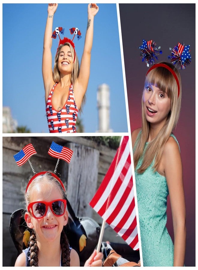 BBPOOL 4th of July Headband 12pcs Patriotic Headbands Uncle Sam Hat USA Flag Headbands for Independence Day Party Favors Fourth of July Party Accessories - Image 4