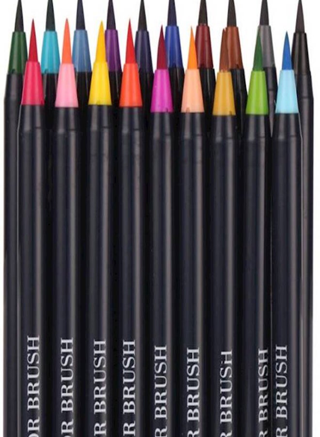 Loquat 20-Piece Calligraphy Pen Soft Brush Marker Watercolour Multicolour - Image 2