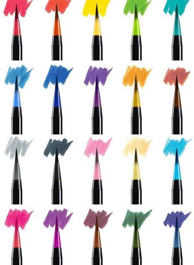 Loquat 20-Piece Calligraphy Pen Soft Brush Marker Watercolour Multicolour - Image 3