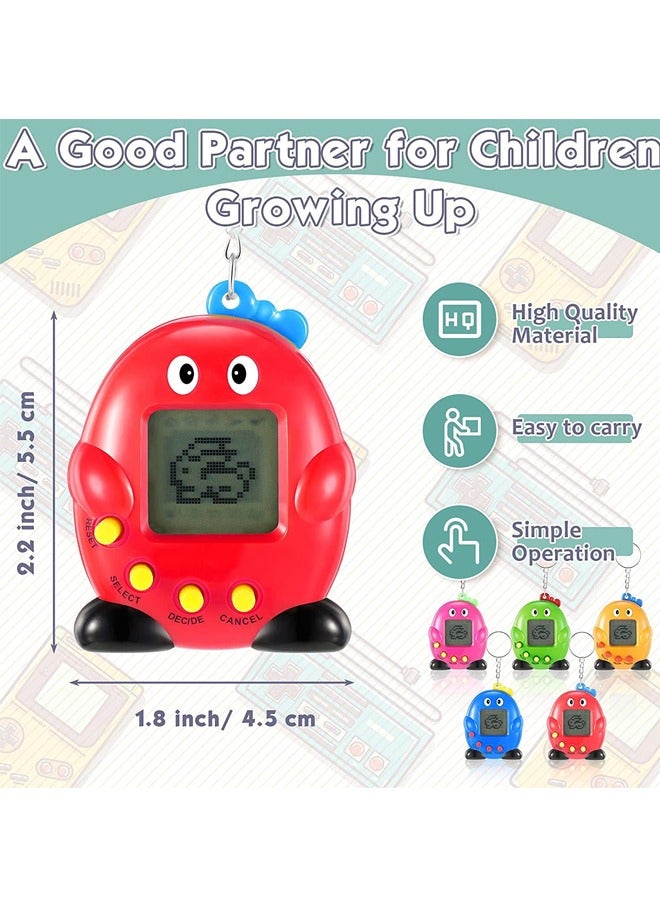 Barakah Virtual Electronic Digital Pet Keychain, 5 Pieces Game Digital Game Keychain Nostalgic Virtual Digital Pet Retro Handheld Electronic Game Machine with Keychain for Boys Girls - Image 3