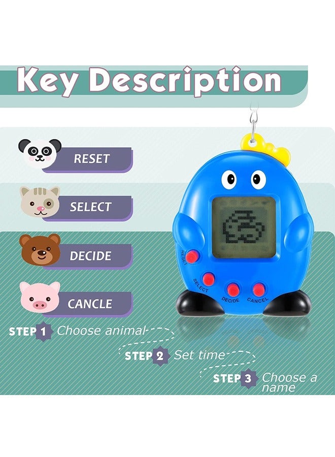 Barakah Virtual Electronic Digital Pet Keychain, 5 Pieces Game Digital Game Keychain Nostalgic Virtual Digital Pet Retro Handheld Electronic Game Machine with Keychain for Boys Girls - Image 4