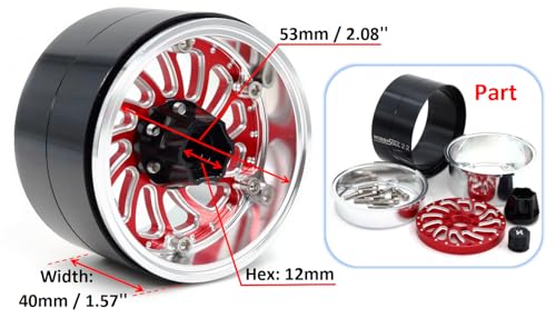 HOBBYSOUL 22 Beadlock Wheels Negative Offset Rims Wide 40mm for RC 110 Crawler SCX10 Capra TRX4 AMG 6x6 Upgrades HS701579 - Image 5