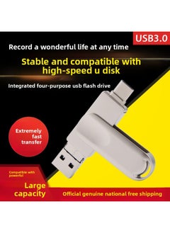 Generic Four-in-one Mobile Phone USB Flash Disk 256G For AppleType-C Android Computer Dual Interface Large Capacity High-speed USB Flash Disk-Color:Graphite Color-Capacity:256GB  - Image 2