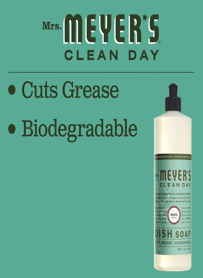 MRS. MEYER'S CLEAN DAY Liquid Dish Soap, Biodegradable Formula, Basil, 16 fl. oz - Image 4