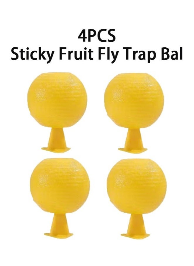 4 Pcs Sticky Fruit Fly Trap Ball Adhesive Fly Catching Ball Sticky Glue Fly Gnat Wasp Hornet Mosquito Bugs Flying Insects Trap Ball Traps - Image 1