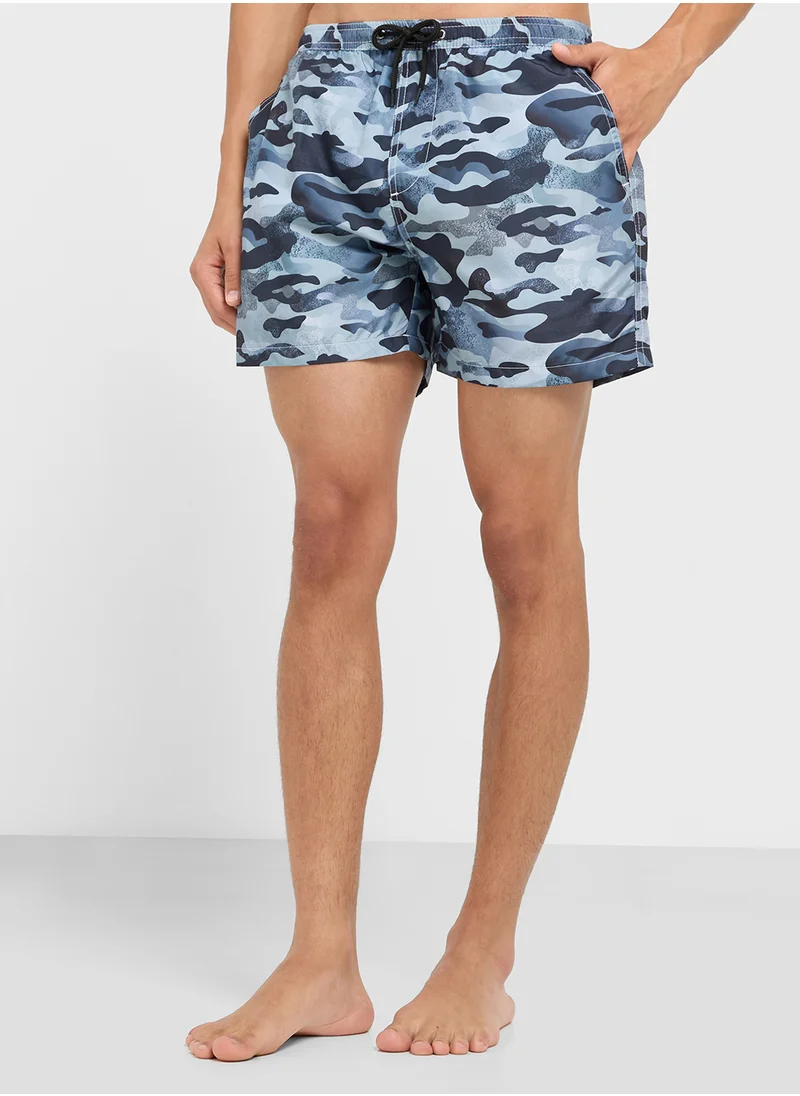 BRAVE SOUL Printed Swimshorts