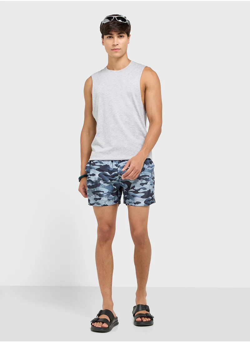 BRAVE SOUL Printed Swimshorts