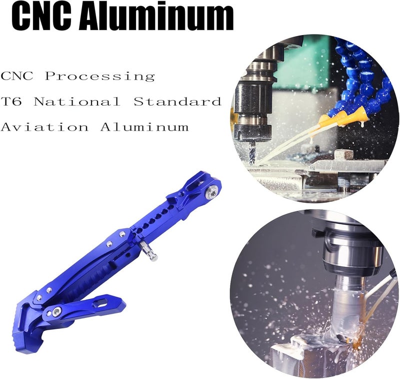 Adsspro Universal CNC Aluminum Alloy High Quality Motorcycle Adjustable Kickstand Accessories Motor Scooter Modified Tripod Holder Kickstand Foot Side Support Stand Motor Motorbike Dit Pit Bike - Image 3