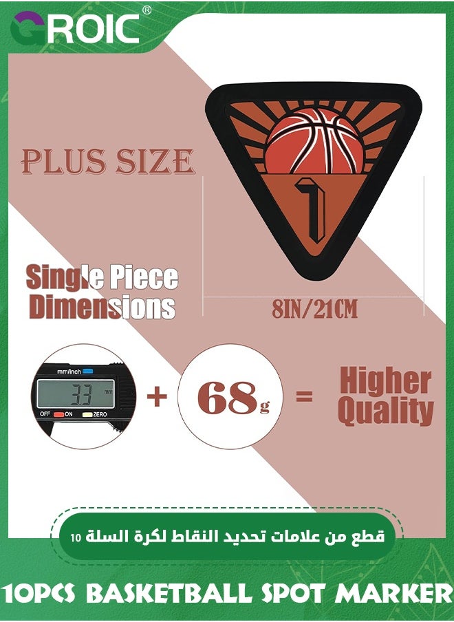 GROIC 10 PCS Basketball Spot Marker, Training Spot Markers 9 & 8 Inches Colorful Anti-Slip Agility Cones, Flat Number Floor Dots, Activity Mats Football and Basketball Accessories for Marker Field  - Image 2