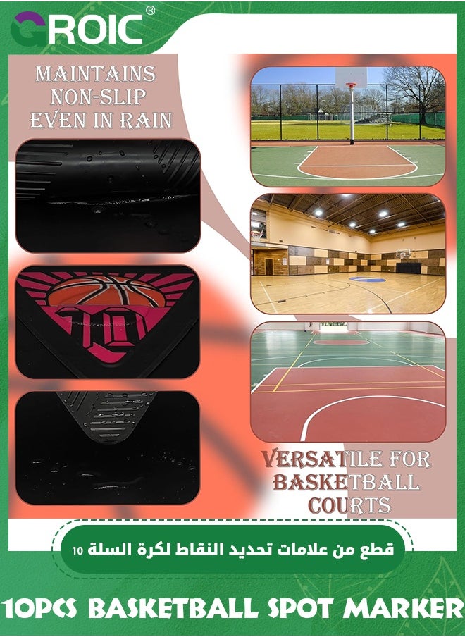 GROIC 10 PCS Basketball Spot Marker, Training Spot Markers 9 & 8 Inches Colorful Anti-Slip Agility Cones, Flat Number Floor Dots, Activity Mats Football and Basketball Accessories for Marker Field  - Image 5