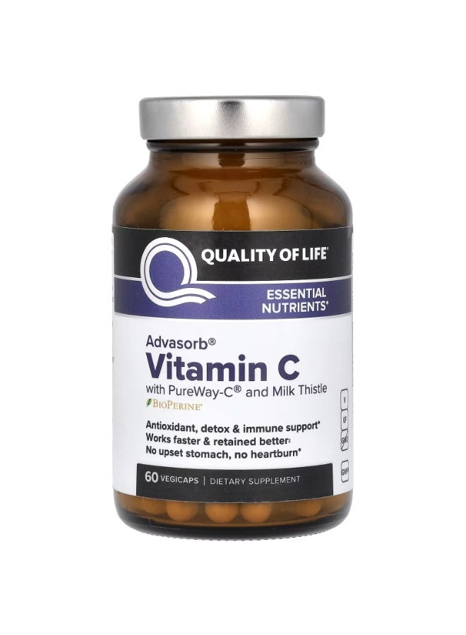 كوالتي أوف لايف جودة الحياة، أدفاسورب، فيتامين سي، 60 كبسولة نباتية