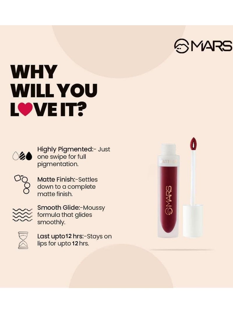 MARS Matte Liquid Lip Color Long Lasting 4.5 ml 02 Spill The Deets - Image 3