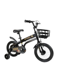 Star Kids 16 Inch Kids Bike for Boys and Girls with Basket and Training Wheels (Black)  - Image 1