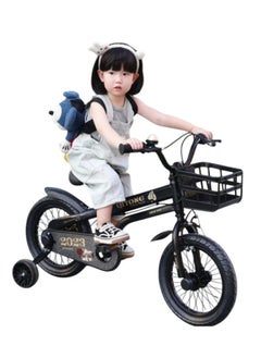 Star Kids 16 Inch Kids Bike for Boys and Girls with Basket and Training Wheels (Black)  - Image 2