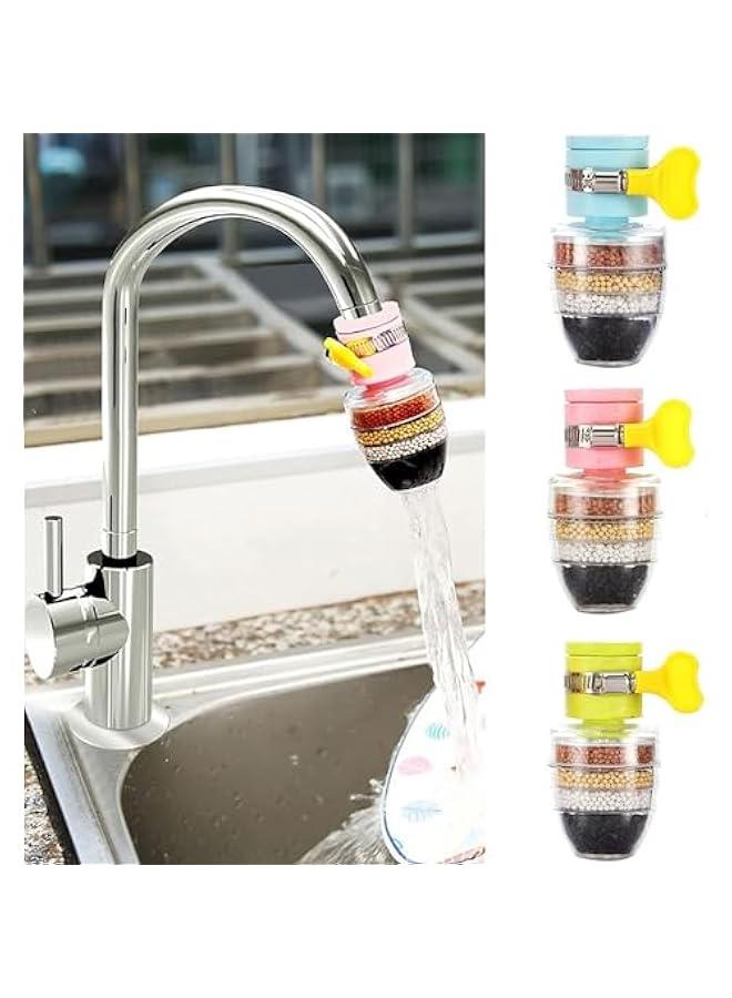 HOOKOR 3 Pack Activated Carbon Faucet Water Filters Universal Interface Home Kitchen Faucet Tap Water Clean Purifier Filter Cartridge Six Layer Water Filter - Image 1