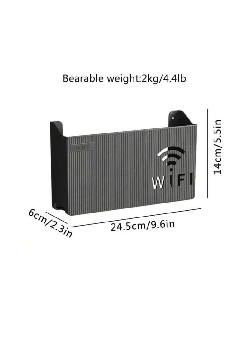 Wall Mounted Storage Rack Storage Rack Compatible with Laptops/Wifi Routers/Network Switches/Modems/Audio Devices and More (black)