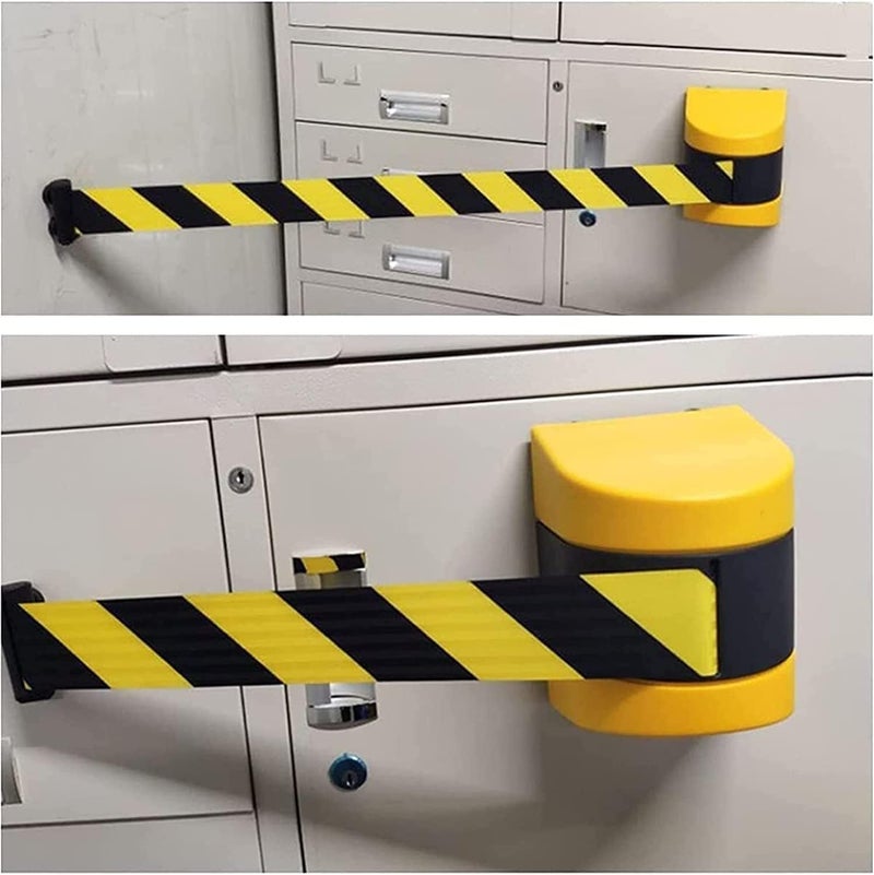 Retractable Door Barrier 2/3/5/10M Wall Mounted Belt Barrier with Abs Case, Retractable Belt Barrier, for Crowd Control Retractable for Party Supplies(2m/6.56ft) - Image 2