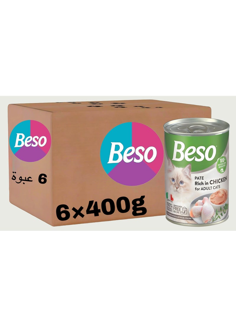 Beso Wet cat food (6 packs) - Beso chicken flavor - 6 × 400g  - Image 1