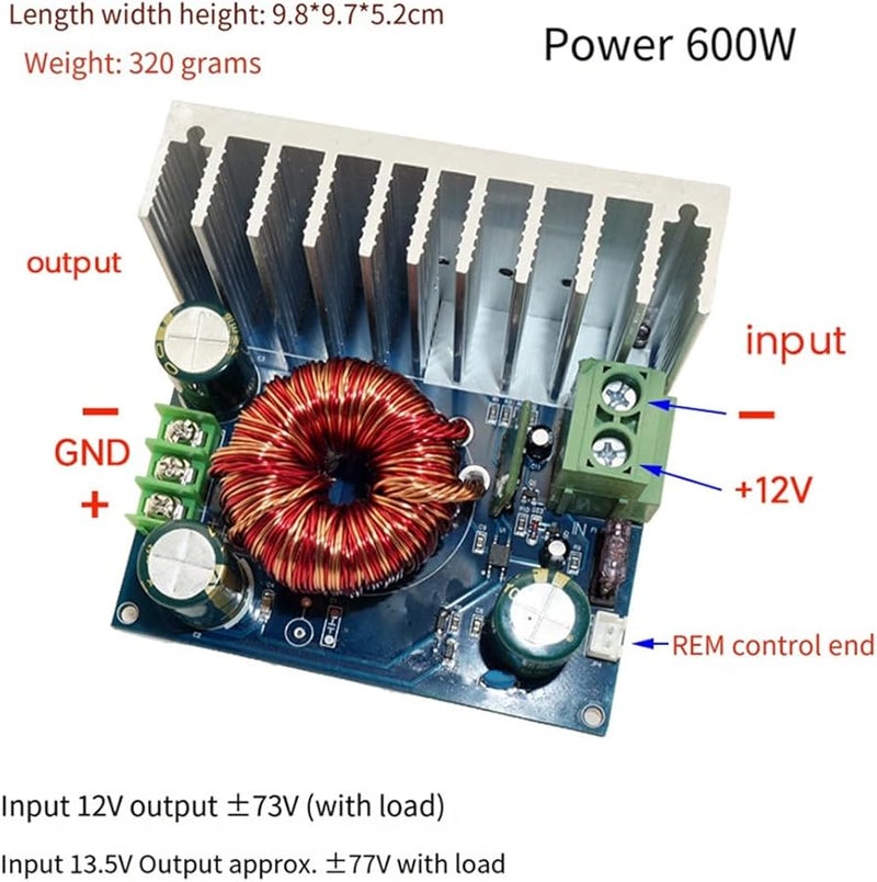 400W Amplifier Board DC 12V to 73V Dual Power Supply Boost Module High Power - Image 5