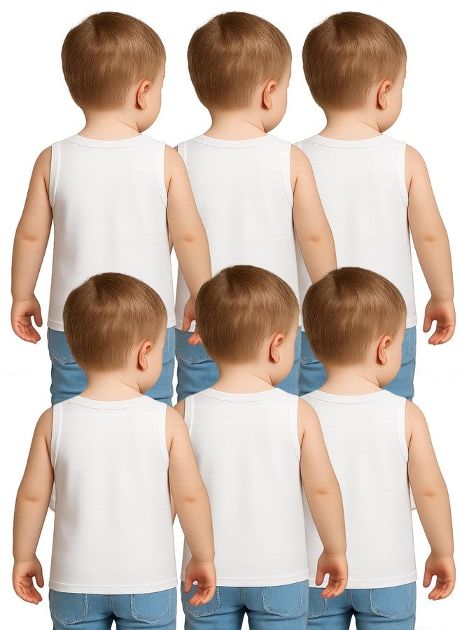 Kidbee Baby Boys and Baby Girls Sleeveless Cotton Vest for Kids (in, Age, 6 Months, 12 Months, Regular, 6, White) - Image 2