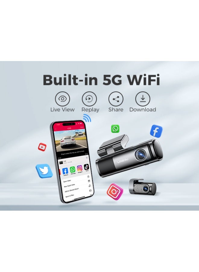 LINGDU LD06 5K Dual Channel Dash Cam | Sony IMX415 Sensor, GPS, 5G Wi-Fi, Bluetooth, Voice Control - Image 5