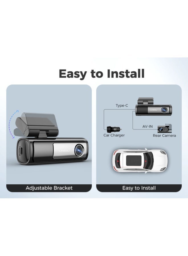 LINGDU LD06 Dual Channel Dash Cam with Sony IMX415 Sensor, 4K+2K Front & Rear Recording, Built-in GPS, 5G Wi-Fi, Bluetooth & Voice Control - Image 5