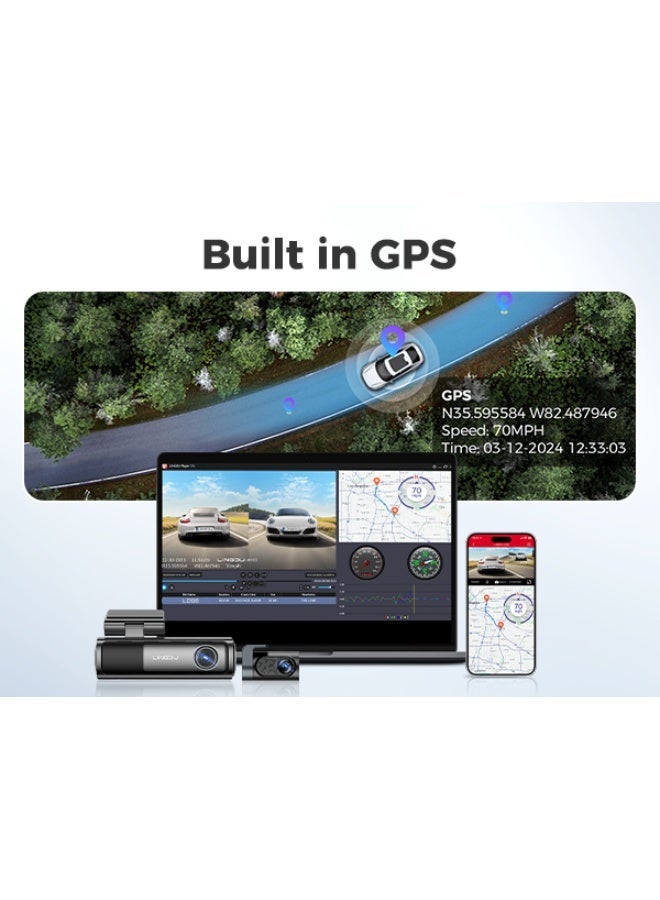 LINGDU LD06 Dual Channel Dash Cam with Sony IMX415 Sensor, 4K+2K Front & Rear Recording, Built-in GPS, 5G Wi-Fi, Bluetooth & Voice Control - Image 4