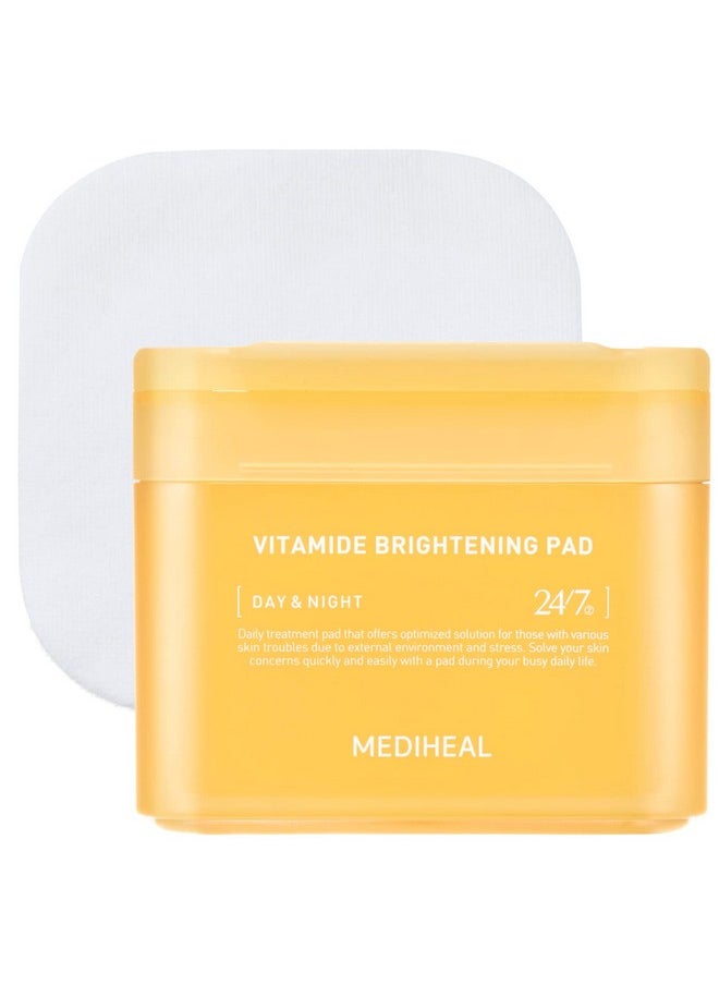MEDIHEAL - Vitamide Brightening Pad Vegan Face Hypoallergenic Pads With Niacinamide Sea Buckthorn Radiance Boosting Pads For Clear Illuminating Skin 100 Pads - Image 1