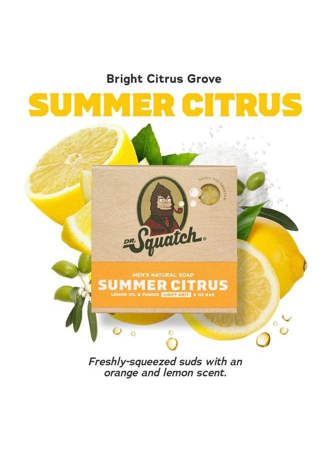 Dr. Squatch Men Natural Bar Soap From Moisturizing Soap Made From Natural Oils Cold Process With No Harsh Chemicals Exfoliating Soap Summer Citrus Birchwood Breeze Cool Fresh Aloe (3 Pack)  - Image 3