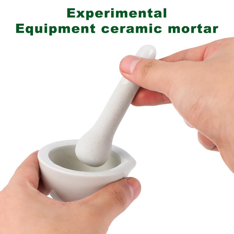 Porcelain Mortar and Pestle Set with 60mm Ceramic Grinding Stick for Spice and Medicine - Image 5