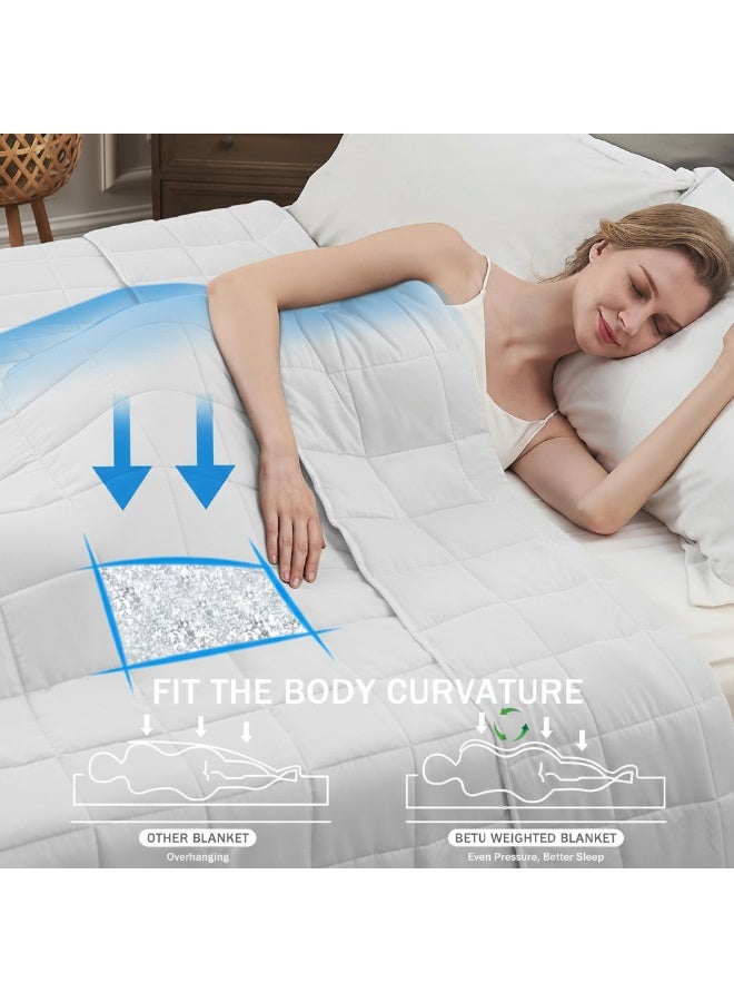 فابينني بطانية ثقيلة بوزن 9.1 كجم/20 رطلاً، مقاس فردي، للبالغين، 60 بوصة × 80 بوصة، لتخفيف القلق، علاج التوحد، الأرق، تخفيف التوتر، بطانية ضغط عميق، لون أبيض، 152 × 203 سم - Image 3