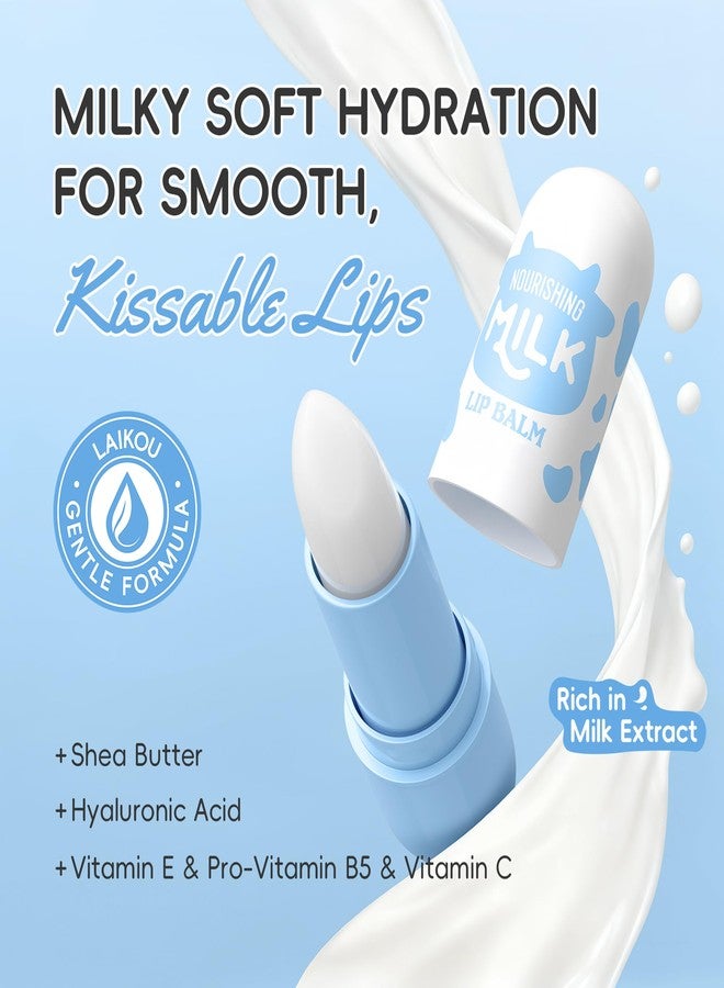 BEUKING Milk Lip Balm Hydrating, Lip Moisturizer With Hyaluronic Acid, Shea Butter, Vitamin E, Skincare Overnight Lip Repair Stick Treatment Mask, 12hr Long-Lasting Moisture, Gifts for Women, 0.12 oz - Image 2
