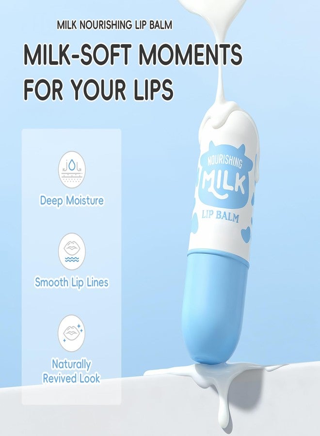 BEUKING Milk Lip Balm Hydrating, Lip Moisturizer With Hyaluronic Acid, Shea Butter, Vitamin E, Skincare Overnight Lip Repair Stick Treatment Mask, 12hr Long-Lasting Moisture, Gifts for Women, 0.12 oz - Image 4