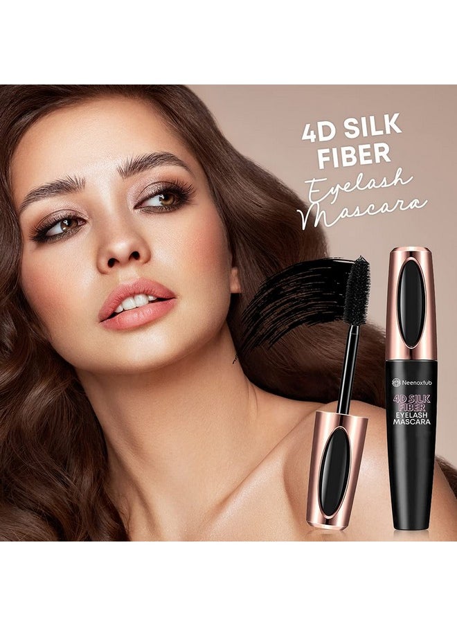 Neenoxtub - 4D Silk Fiber Lash Mascara Lengthening And Thick Long Lasting Waterproof & Smudge Proof Hypoallergenic Formula 2 Pack Black - Image 1