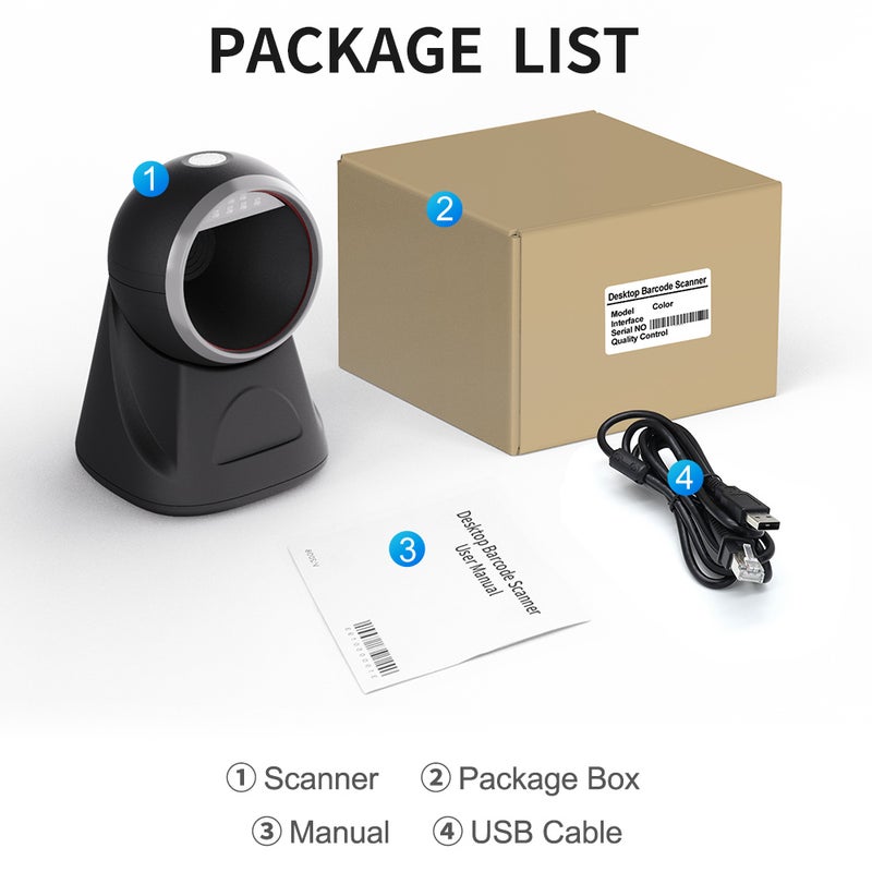 2D Barcode Scanner: Black USB Desktop Stand, Automatic Sensing CMOS Imaging, Flexible LED Red Light, Plug And Play, For Supermarket Convenience Store Cashier Mobile Payment - Image 3