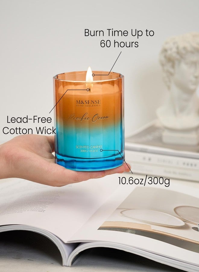 M&SENSE Summer Ocean Scented Candles for Home, 10.6oz Natural Soy Wax, 60-Hour Clean Non Toxic Aromatherapy Candle, Marine Breeze Smelling for Housewarming Gifts - Image 4